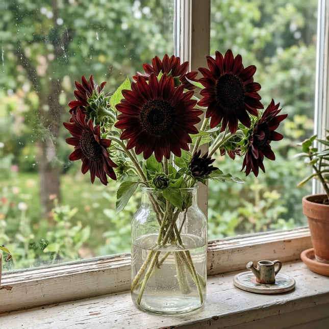 100 Chocolate Sunflower Seeds Nature Inspired Landscape - for Garden Borders, Drought Tolerant