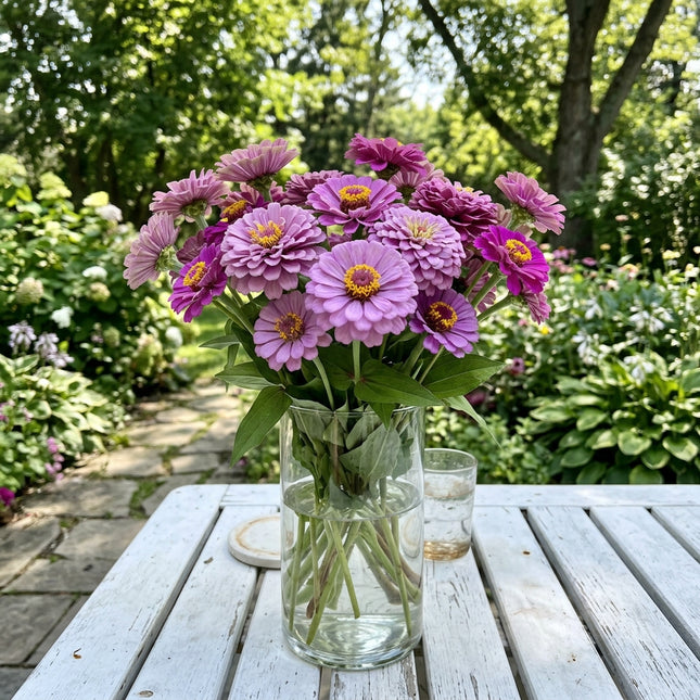 100 Count Lavender Zinnia Seeds - Beginner Friendly Planting, for Home Garden, Vibrant Floral Display