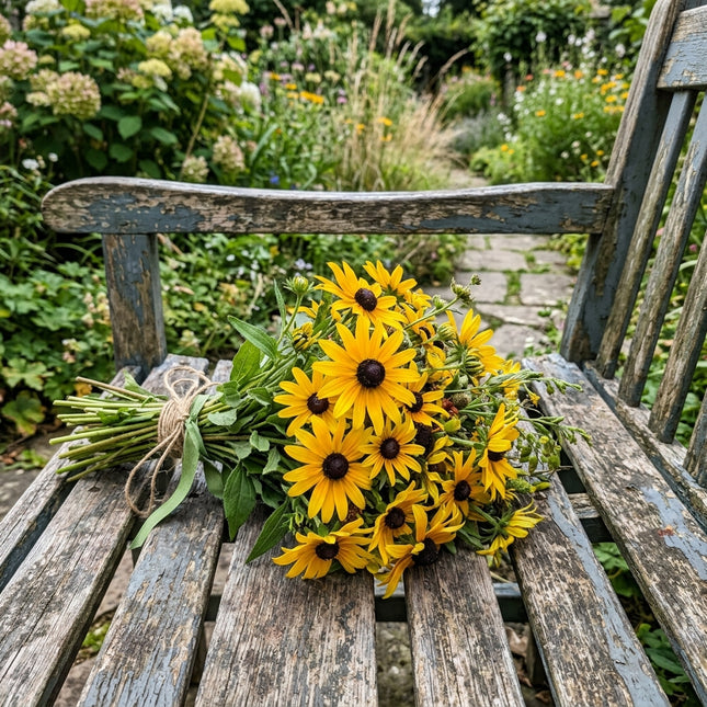 Fresh 300 Starburst Black Eyed Susan Seeds for Home Gardening - Cut Flower Arrangements, Premium Heirloom Seeds, Heirloom Floral Blooms