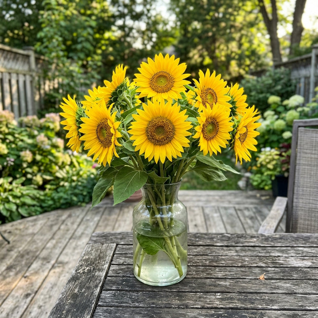 100 Classic Yellow Sunflower Seeds Heirloom Floral Blooms - Long Lasting Patio Blooms, Fast Growing