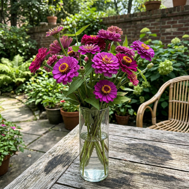 100 Purple Zinnia Seeds Outdoor Patio Decor - Beginner Friendly Planting, Fast Growing