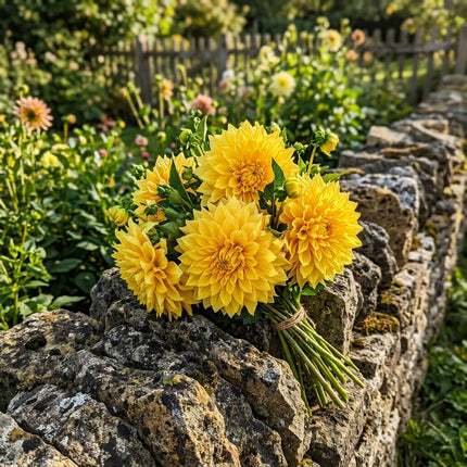 Fresh 50 Dinnerplate Yellow Dahlia Seeds for Home Gardening - Cut Flower Arrangements, Stunning Yard Decor, for Home Garden