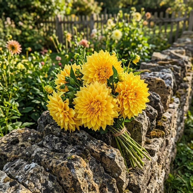 Fresh 50 Dinnerplate Yellow Dahlia Seeds for Home Gardening - Cut Flower Arrangements, Stunning Yard Decor, for Home Garden