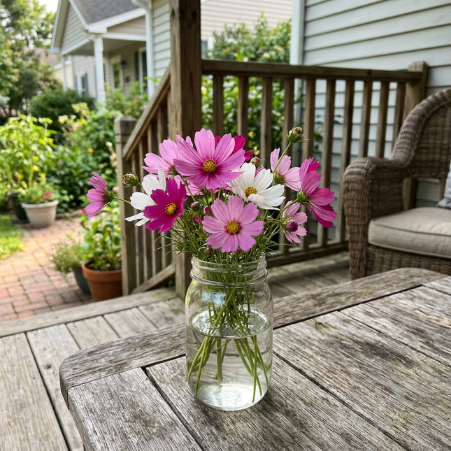 100 Count Rose Cosmos Seeds - Premium Heirloom Seeds, for Home Garden, Beautiful Perennial Flowers