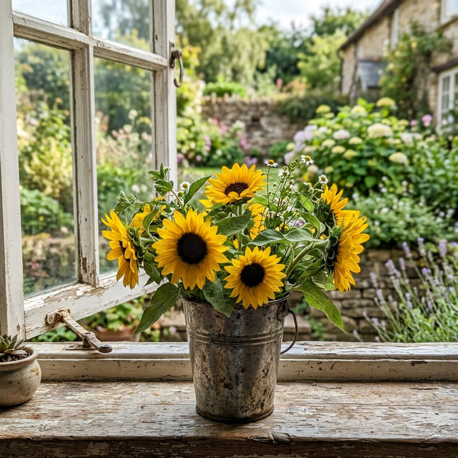 100 Count Dwarf Yellow Sunflower Seeds - Long Lasting Patio Blooms, for Planting, Drought Tolerant