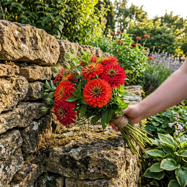 100 Count Cactus Red Zinnia Seeds - Long Lasting Patio Blooms, Nature Inspired Landscape, Beautiful Perennial Flowers
