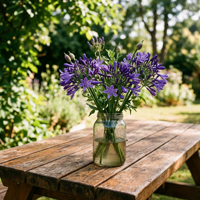 50 Purple African Lily Seeds Outdoor Patio Decor - Long Lasting Patio Blooms, Beautiful Perennial Flowers