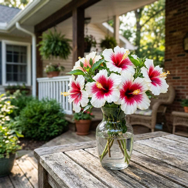 100 Bicolor Red Hibiscus Seeds Outdoor Patio Decor - for Garden Borders, Cut Flower Arrangements