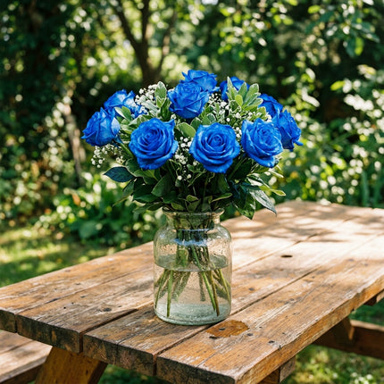 50 Premium Blue Rose Seeds - Beautiful Garden Flowers for Planting