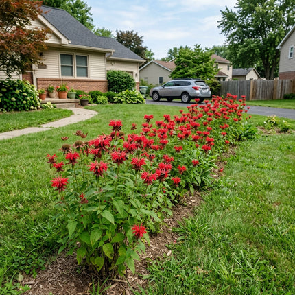 100 Crimson Red Bee Balm Monarda Seeds for Planting - Heirloom Seed Blend for Home Garden