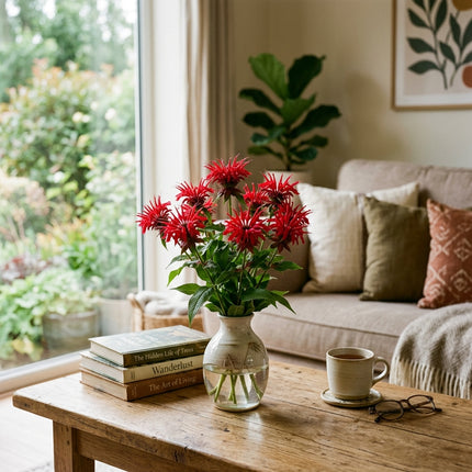 1000 Red Bee Balm Seeds for Planting - Vibrant Heirloom Perennial Garden Floral Decor, Easy to Grow Outdoor Landscape Blooms, Beautiful Bee Balm Plants