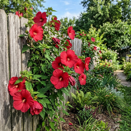 100 Hardy Red Hibiscus Seeds Nature Inspired Landscape - Premium Heirloom Seeds, Vibrant Floral Display