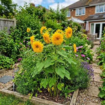 Breathtaking 100 Sunflower Flower Seeds, Double Yellow - Vibrant Floral Display, Easy to Grow, Premium Heirloom Seeds