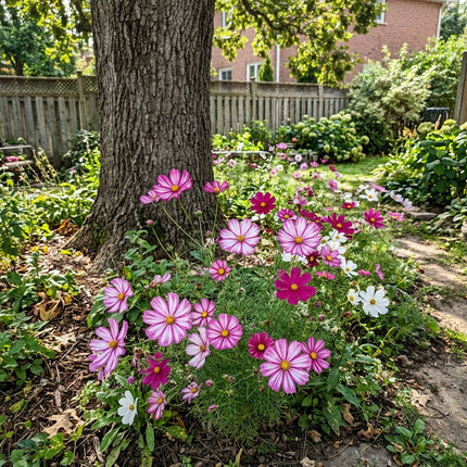 Elegant 100 Cosmos Flower Seeds, Striped - Vibrant Floral Display, Nature Inspired Landscape, Long Lasting Patio Blooms