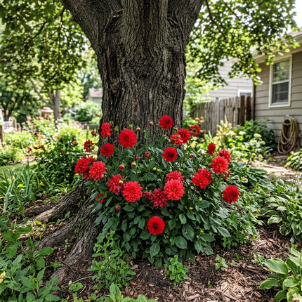 Fresh 50 Red Dahlia Seeds for Home Gardening - Beautiful Perennial Flowers, Stunning Yard Decor, Heirloom Floral Blooms