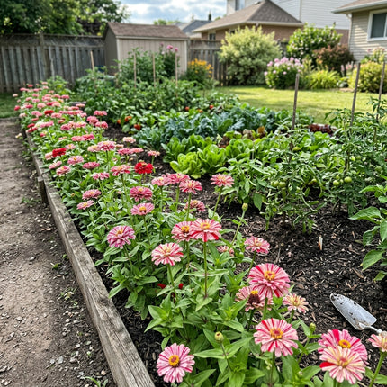 100 Count Peppermint Zinnia Seeds - for Garden Borders, Nature Inspired Landscape, Vibrant Floral Display