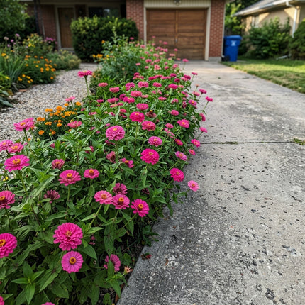 Spectacular 100 Zinnia Flower Seeds, Pink - Drought Tolerant, for Home Garden, for Garden Borders