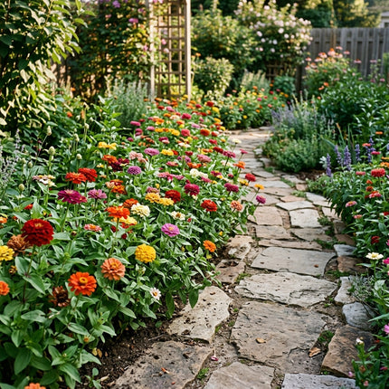 Fresh 100 Dwarf Mixed Zinnia Seeds for Home Gardening - Fast Growing, Long Lasting Patio Blooms, Outdoor Patio Decor