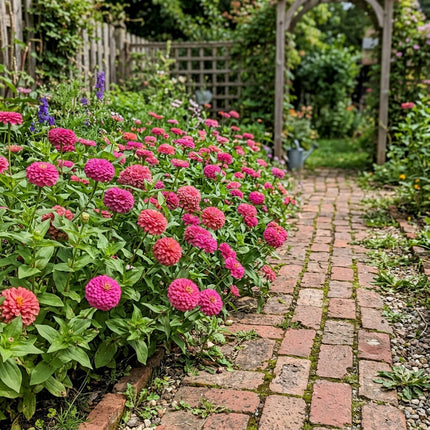 100 Pompon Pink Zinnia Seeds Nature Inspired Landscape - Beginner Friendly Planting, Fast Growing
