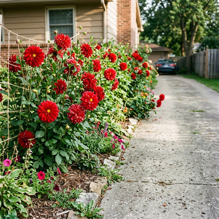 Fresh 50 Dinnerplate Red Dahlia Seeds for Home Gardening - Beautiful Perennial Flowers, Premium Heirloom Seeds, Outdoor Patio Decor