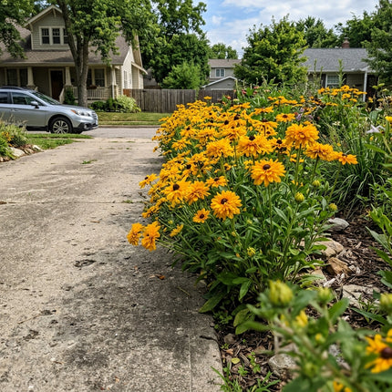 Fresh 300 Double Gold Black Eyed Susan Seeds for Home Gardening - Vibrant Floral Display, for Garden Borders, Outdoor Patio Decor