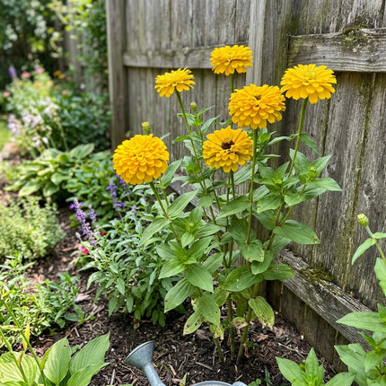 Breathtaking 100 Zinnia Flower Seeds, Yellow - Drought Tolerant, Heirloom Floral Blooms, Stunning Yard Decor