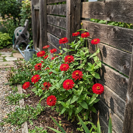 100 Count Dahlia Red Zinnia Seeds - Premium Heirloom Seeds, for Planting, Cut Flower Arrangements