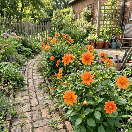50 Orange Dahlia Seeds Heirloom Floral Blooms - Long Lasting Patio Blooms, Beautiful Perennial Flowers