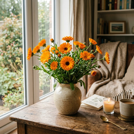 Spectacular 50 Calendula Flower Seeds, Orange - Drought Tolerant, Nature Inspired Landscape, Beginner Friendly Planting