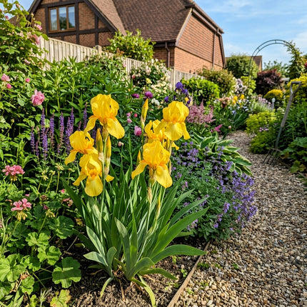 Fresh 50 Bearded Yellow Iris Seeds for Home Gardening - Vibrant Floral Display, Long Lasting Patio Blooms, Easy to Grow