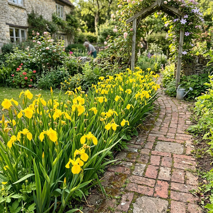 Fresh 50 Yellow Iris Seeds for Home Gardening - Fast Growing, for Garden Borders, Heirloom Floral Blooms