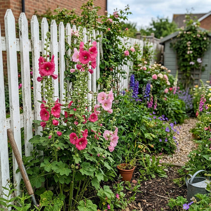 Spectacular 100 Hollyhock Flower Seeds, Pink - Vibrant Floral Display, Nature Inspired Landscape, Beginner Friendly Planting