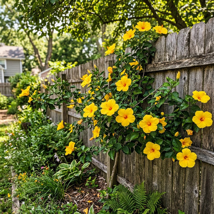 Magnificent 100 Hibiscus Flower Seeds, Dwarf Yellow - Beautiful Perennial Flowers, for Planting, Beginner Friendly Planting