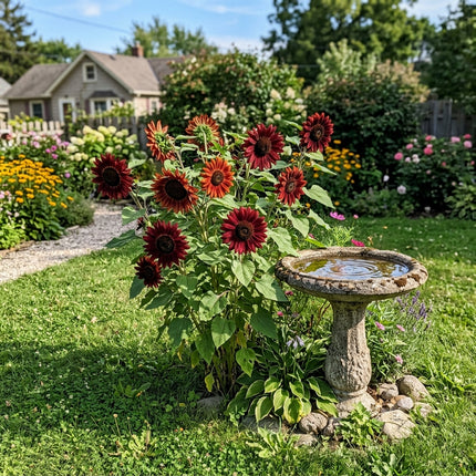 Fresh 100 Velvet Queen Sunflower Seeds for Home Gardening - Cut Flower Arrangements, Stunning Yard Decor, Outdoor Patio Decor