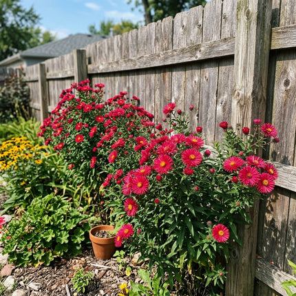 Beautiful 50 Aster Flower Seeds, Crimson - Drought Tolerant, for Home Garden, for Garden Borders