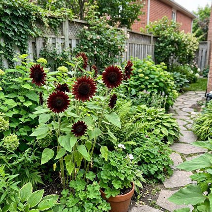 100 Chocolate Sunflower Seeds Nature Inspired Landscape - for Garden Borders, Drought Tolerant