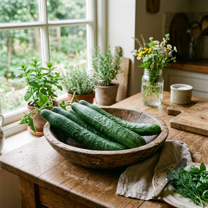 100 Long Burpless Cucumber Seeds for Planting - Premium Heirloom Long Burpless Cucumber Seeds for Home Garden