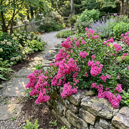 100 Pink Crape Myrtle Seeds for Home Garden - for Garden Borders, Beautiful Perennial Flowers