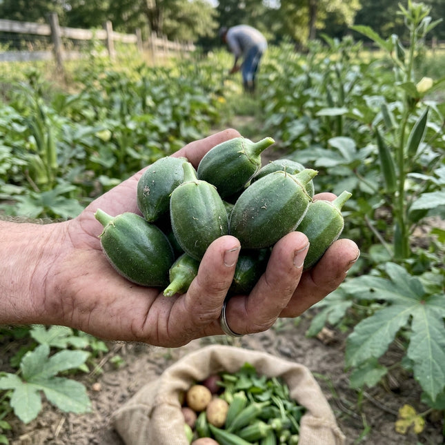 Emerald Velvet Okra Seeds - 50 Seeds