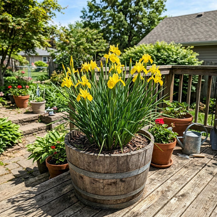 Fresh 50 Yellow Iris Seeds for Home Gardening - Fast Growing, for Garden Borders, Heirloom Floral Blooms