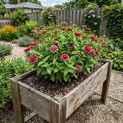 100 Bicolor Red Zinnia Seeds Heirloom Floral Blooms - Beginner Friendly Planting, Drought Tolerant