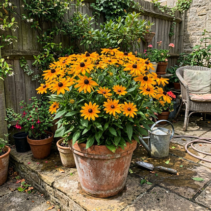300 Giant Orange Black Eyed Susan Seeds Heirloom Floral Blooms - Long Lasting Patio Blooms, Vibrant Floral Display
