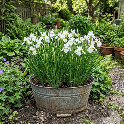 50 Siberian White Iris Seeds Heirloom Floral Blooms - Stunning Yard Decor, Cut Flower Arrangements