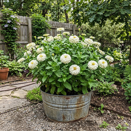 100 Count White Zinnia Seeds - Stunning Yard Decor, for Planting, Vibrant Floral Display