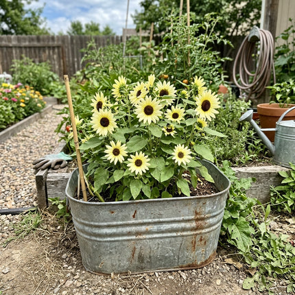 100 Vanilla Ice Sunflower Seeds Heirloom Floral Blooms - Premium Heirloom Seeds, Vibrant Floral Display