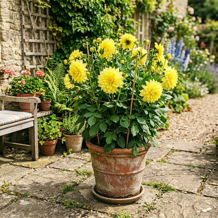 Fresh 50 Dinnerplate Yellow Dahlia Seeds for Home Gardening - Cut Flower Arrangements, Stunning Yard Decor, for Home Garden