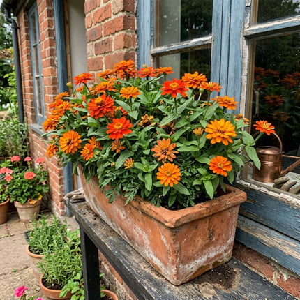 100 Count Orange Zinnia Seeds - Long Lasting Patio Blooms, Outdoor Patio Decor, Fast Growing