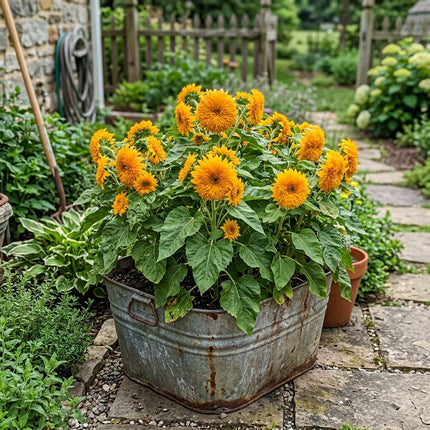 100 Count Orange Teddy Bear Sunflower Seeds - Long Lasting Patio Blooms, Easy to Grow, Cut Flower Arrangements