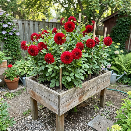 Fresh 50 Dinnerplate Red Dahlia Seeds for Home Gardening - Beautiful Perennial Flowers, Premium Heirloom Seeds, Outdoor Patio Decor