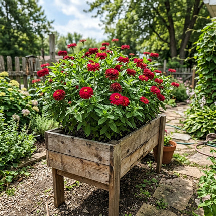 100 Crimson Zinnia Seeds for Planting - Beginner Friendly Planting, Vibrant Floral Display